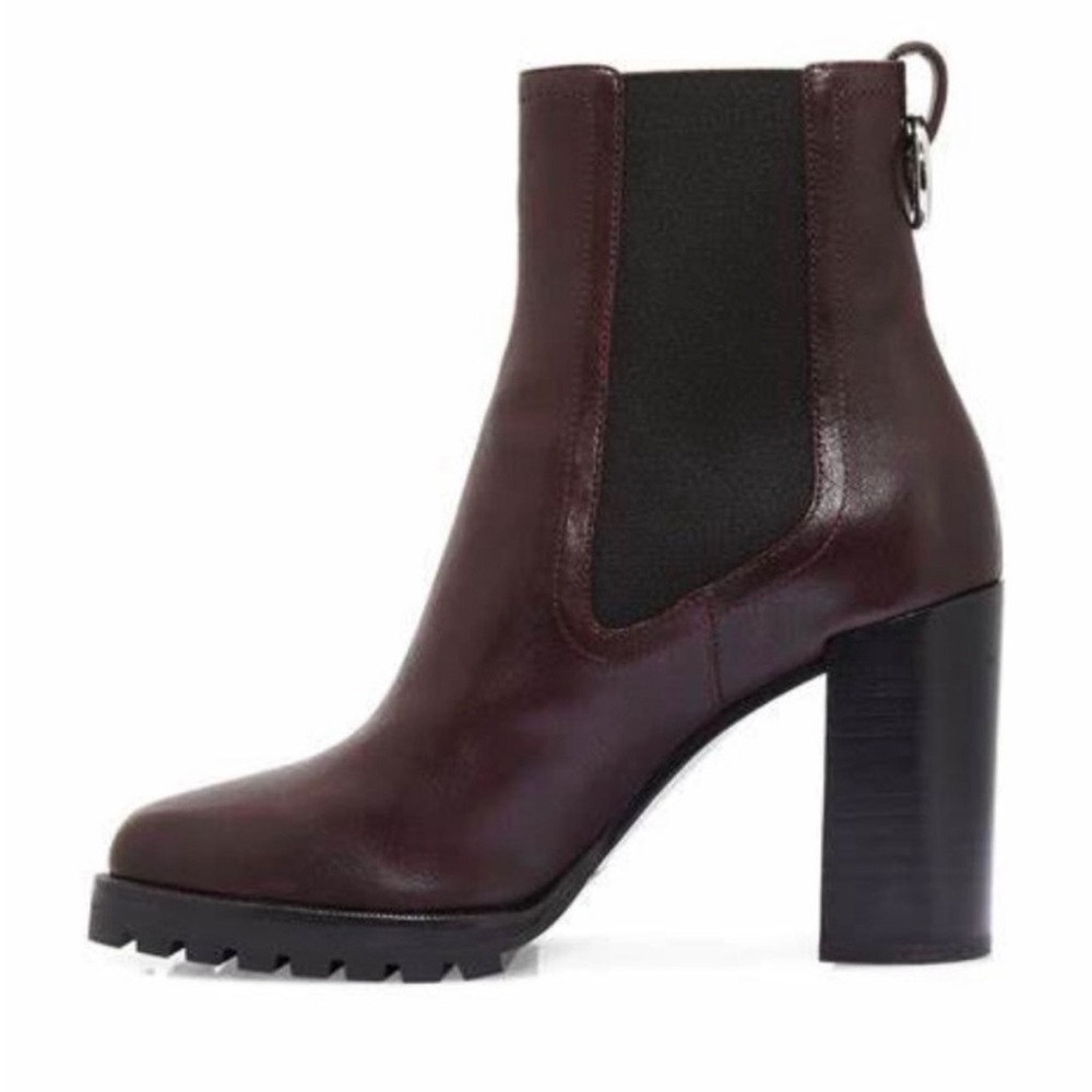 PAIGE “Natasha” Lug Sole Oxblood (Burgundy) Leather Ankle Boots